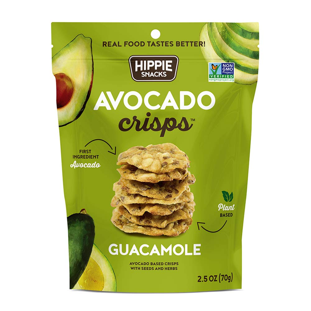 Organic Avocado Crisps Snacks - Guacamole Flavor, 2.5oz (Pack of 6) | Vegan, Gluten-Free, Non-GMO | Perfect for On-the-Go, Office, Hiking & Healthy Snacking