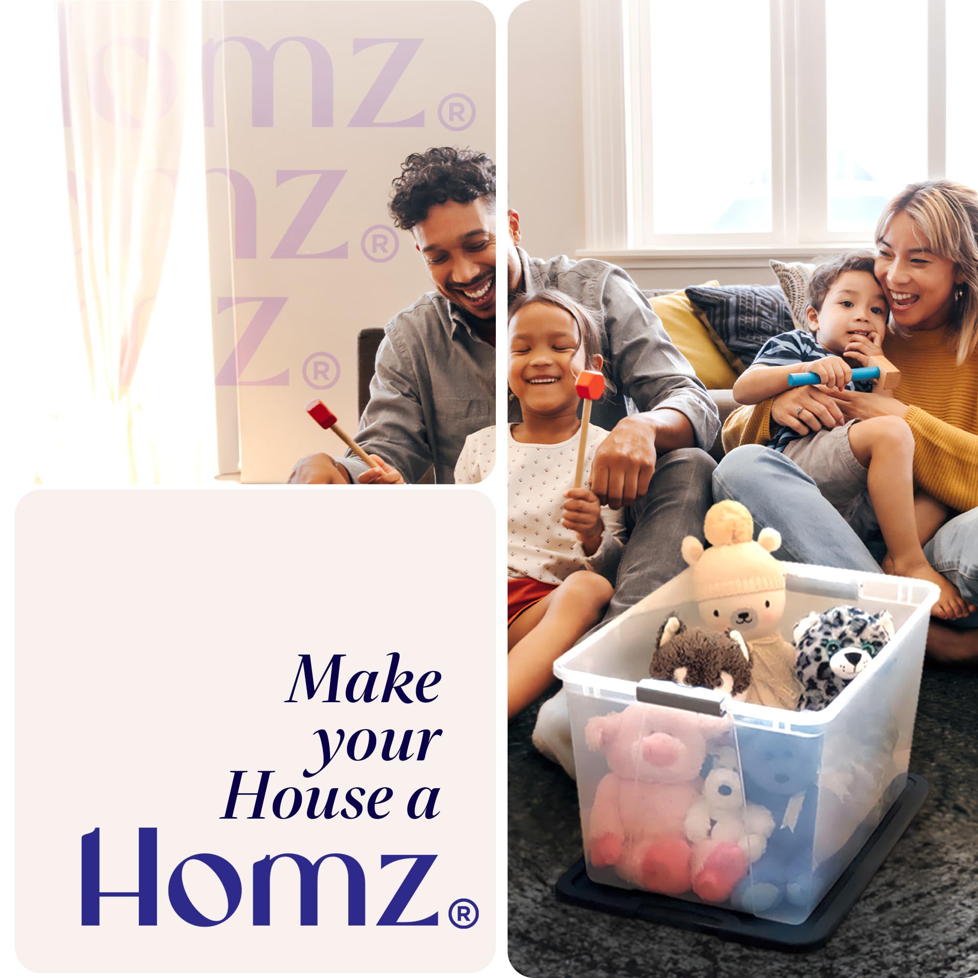 HOMZ 2-Pack 4-Tier Clear Black Plastic Storage Drawer Tower Organizer Cart with Black Frame - Perfect for Bedroom, Bathroom, Office & Closet Organization