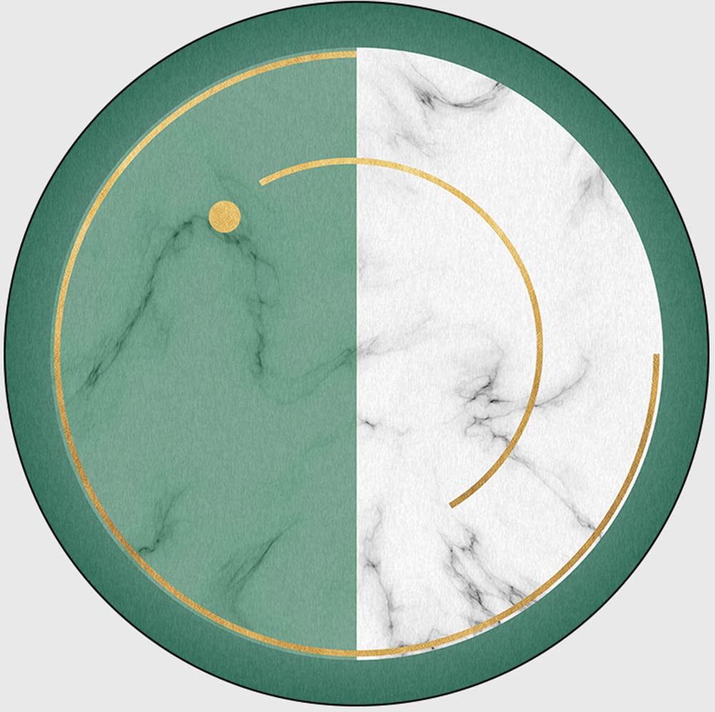 Bohemian Chic Marble Print Area Rug - 6ft Sage Green Half Circle Soft Thick Carpet for Living Room, Bedroom, Playroom, Dining Room & Kitchen | Perfect for Boho Home Decor, Beside Bed & Cozy Spaces