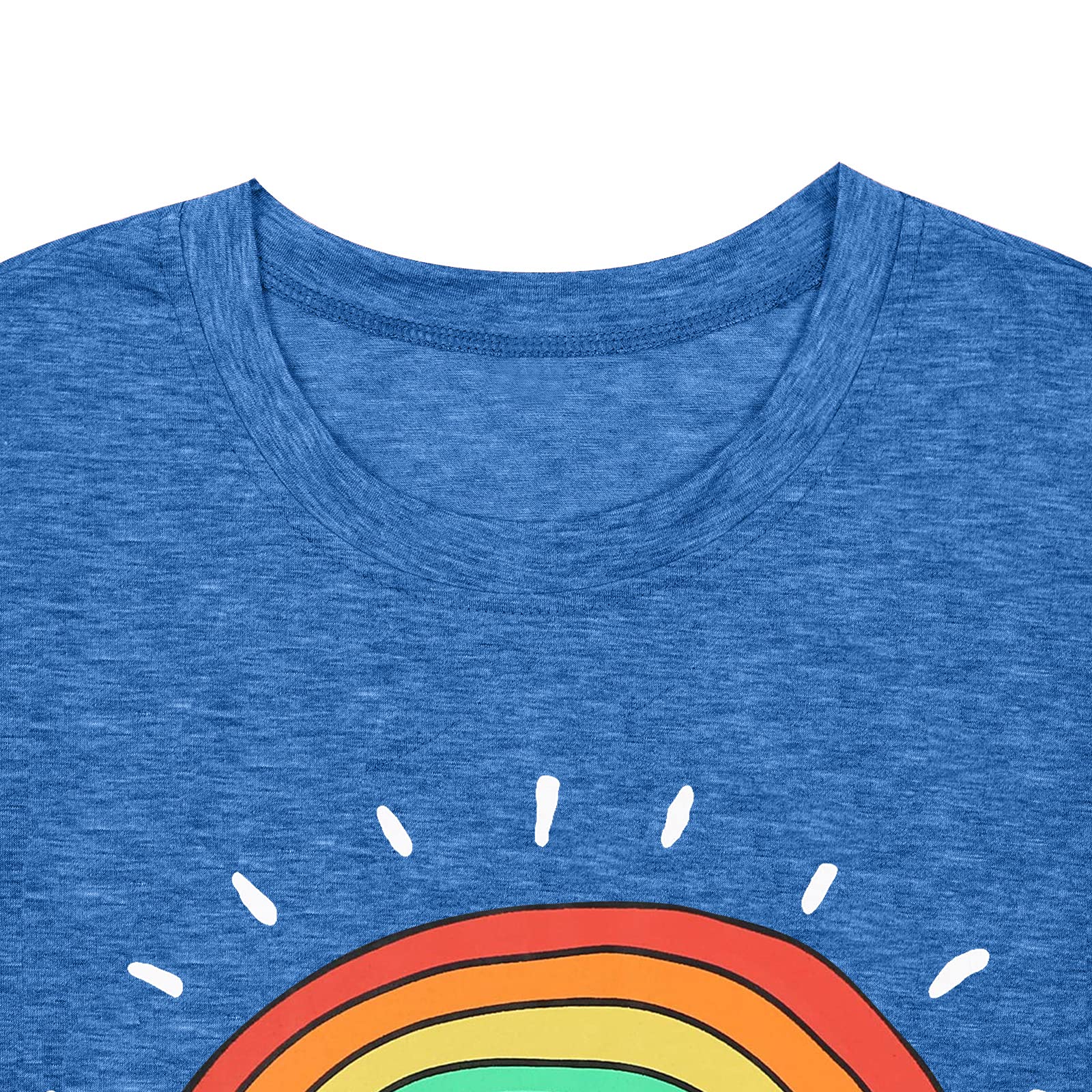Be Kind Rainbow Graphic Tees for Women - Funny Inspirational Saying Casual Short Sleeve Tops - Positive Message Shirts for Everyday Wear & Motivational Gifts