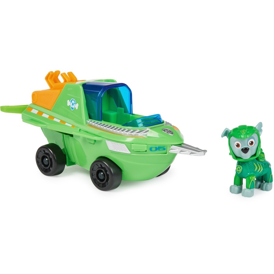 PAW Patrol Rocky Solid Aqua Themed Vehicle Toy - Water Rescue Play Set for Kids | Perfect for Bath Time, Pool Play & Outdoor Adventures