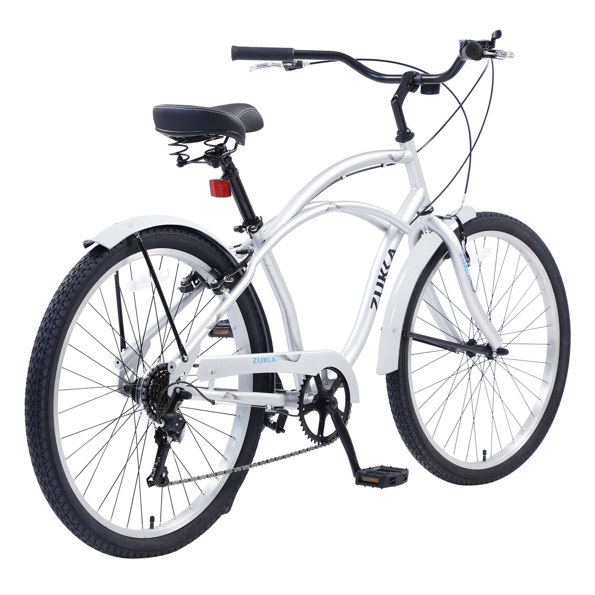 26 Inch Beach Cruiser Bike for Women, Men & Seniors - 7-Speed Hybrid Commuter Bike with Steel Frame - Perfect for City Riding, Beach Cruising & Daily Commutes (7 Color Options)