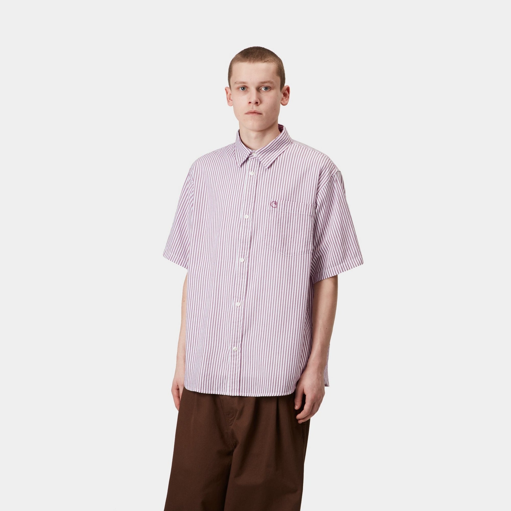 Phelps Stripe Shirt | Mulberry | Stylish Casual Wear for Men | Perfect for Office, Date Night & Weekend Outings