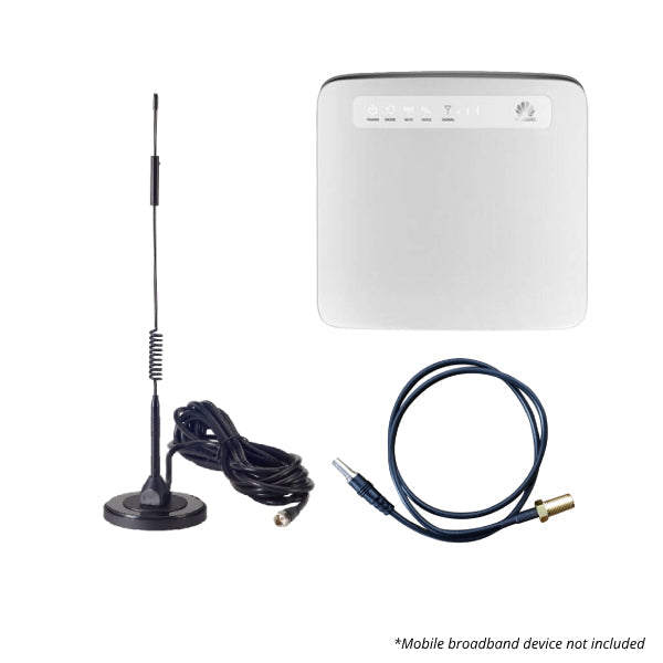 Optus 4G LTE WiFi Router (Huawei E5186) with Magnetic Base Mobile Antenna Booster - High Speed Portable Internet for Home, Travel & Remote Work