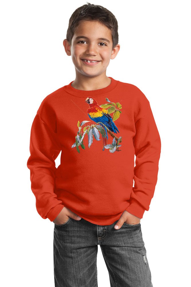 Macaw Youth Scarlet Sweatshirt - Stylish & Comfortable Hoodie for Teens, Perfect for Casual Outings & School Activities