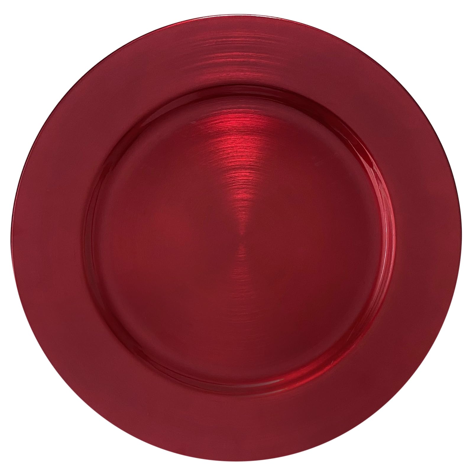 CN.JIAHE 13 Inch Metallic Foil Red Charger Plates - Set of 8 Elegant Dinner Plates for Wedding, Party & Event Decorations - Perfect for Holiday Tablescapes, Formal Dining & Special Occasions
