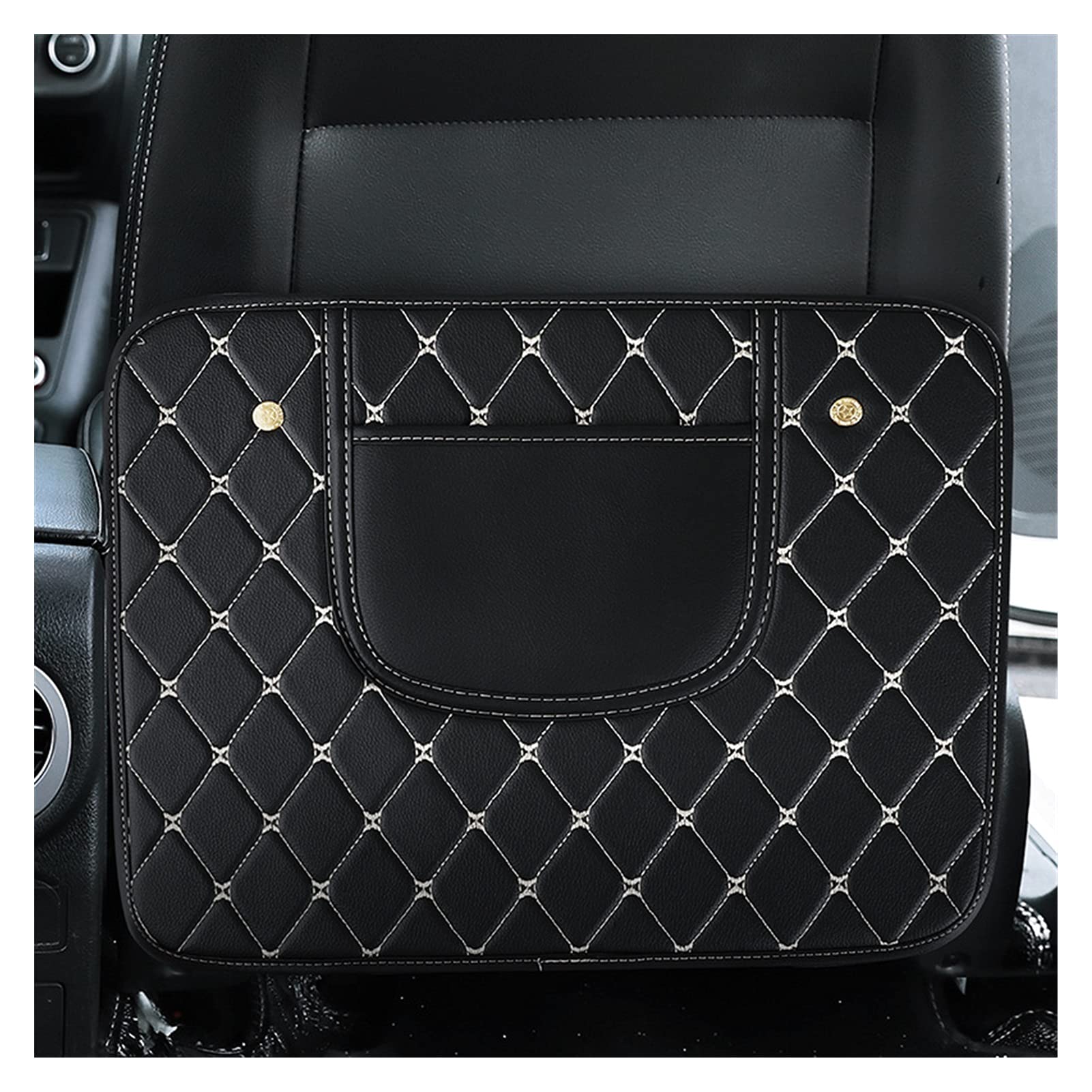 2 PCS Black PU Car Seat Back Cover Protector for Kids - Waterproof Anti-Kick Pad, Durable Car Seat Protector Accessories for Child Safety & Interior Protection - Perfect for Family Road Trips & Daily Commutes