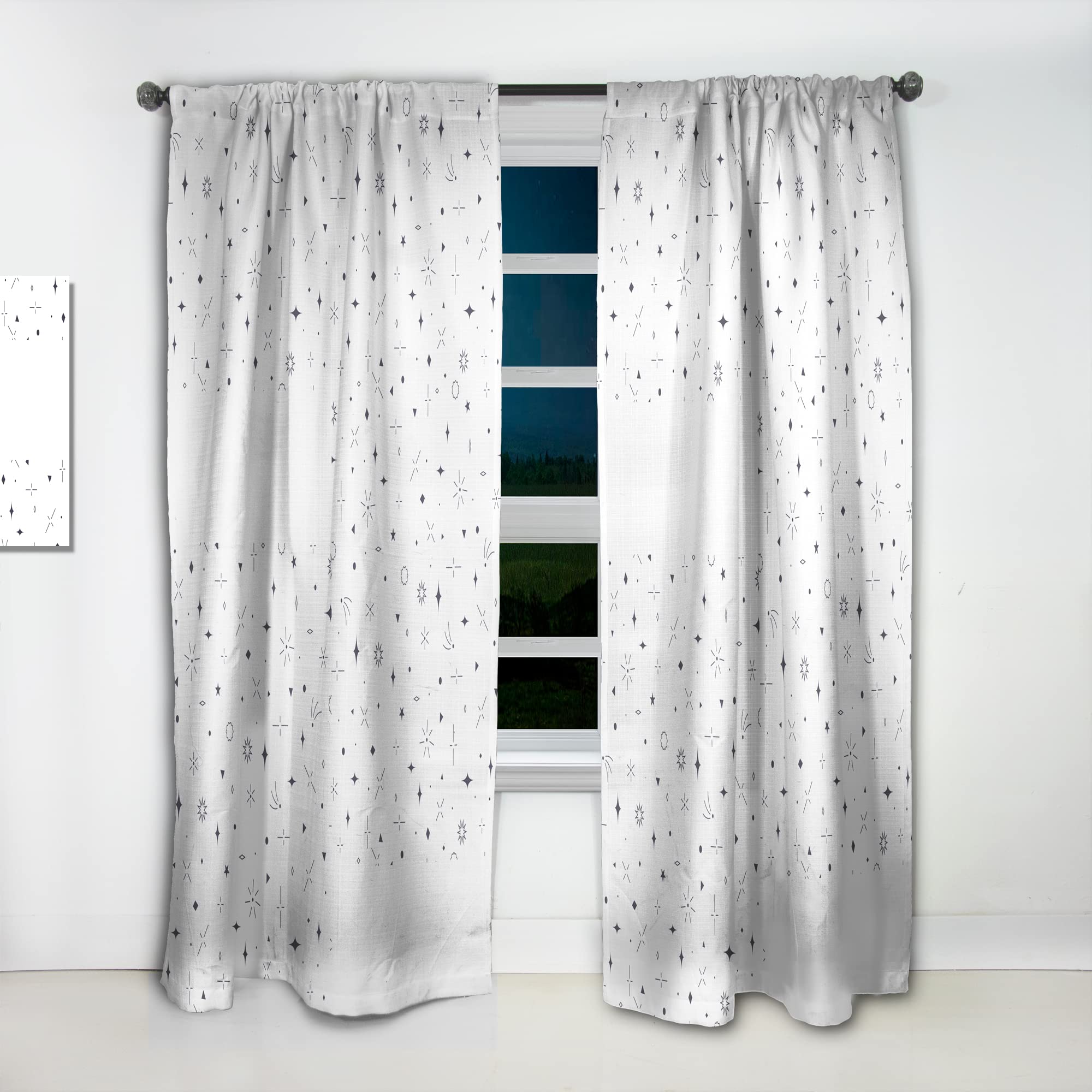 DesignQ Thermal Insulated Curtains - Golden Geometric Diamond Pattern III - Single Panel 52x108 - Blackout Drapes for Bedroom & Living Room (Home Decor, Window Treatment, Noise Reducing)