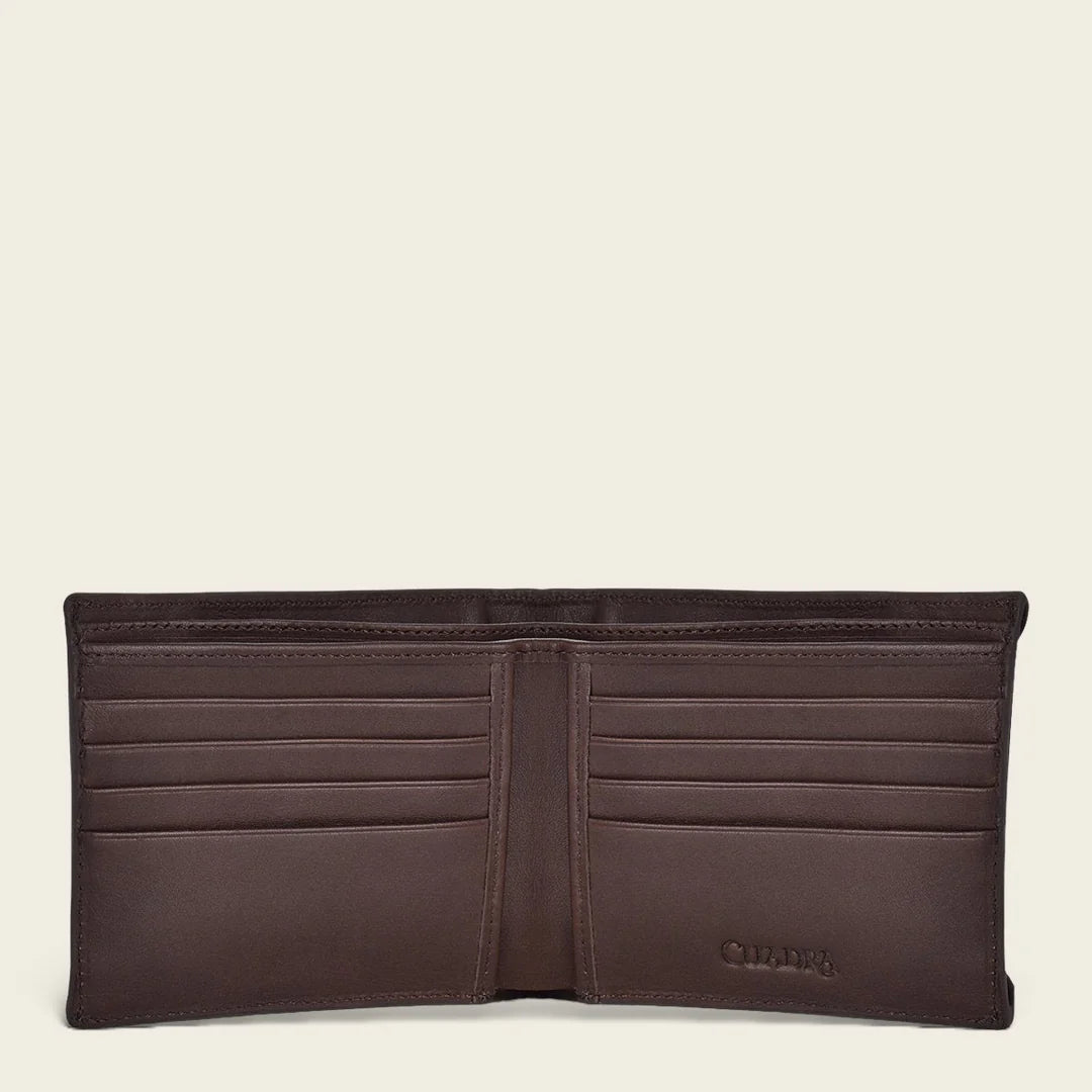B3039MA Genuine Stingray Leather Bi-Fold Wallet for Men - Stylish Brown Casual Fashion Wallet - Perfect for Everyday Use, Travel & Gifts
