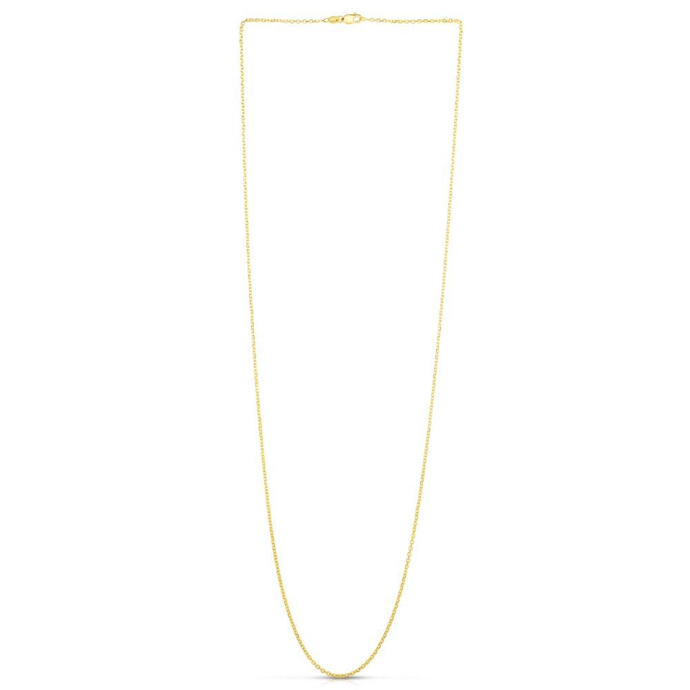 14K Gold 1.5mm Diamond Cut Cable Chain Necklace - Dainty & Elegant Jewelry for Women, Perfect for Layering, Gift Giving & Everyday Wear