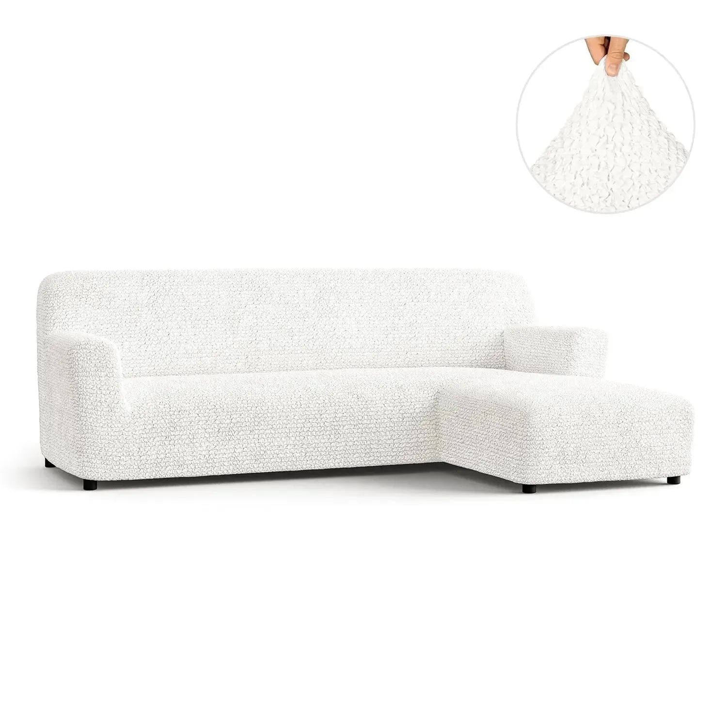 L Shaped Sofa Slipcover with Right Chaise - Premium Microfiber Stretchable Furniture Protector for Living Room, Sectional Couch Cover - Easy Wash & Anti-Slip Design for Home Decor