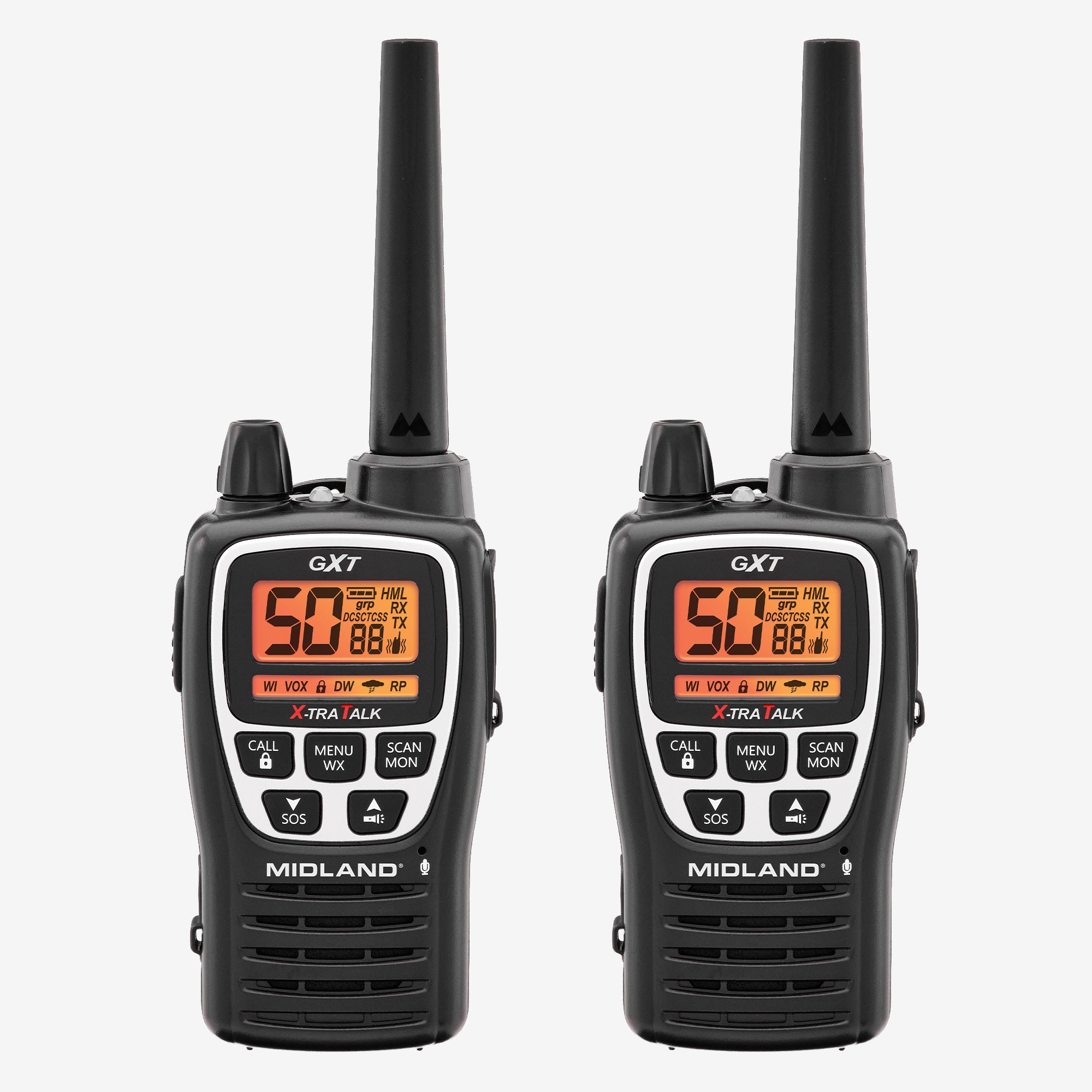 GXT3000 GMRS Walkie Talkie 2 Pack - Long Range Two-Way Radio with 50 Channels & NOAA Weather Alerts - Perfect for Hiking, Camping, and Outdoor Adventures