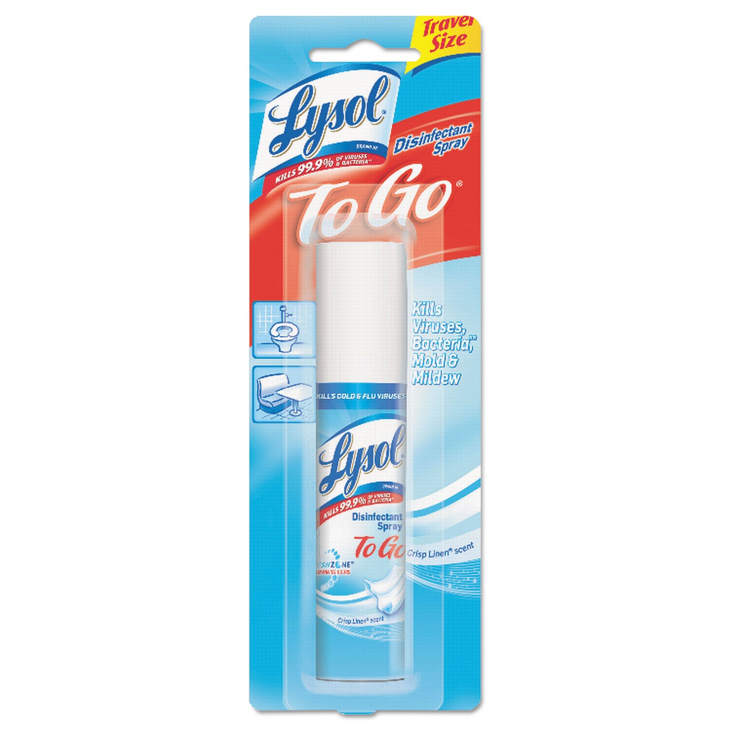 Lysol To Go Disinfectant Spray Travel Size (1 oz, Pack of 4) - Crisp Linen Scent | Portable Sanitizer for Home, Office, Gym & Travel | Kills 99.9% of Germs & Viruses