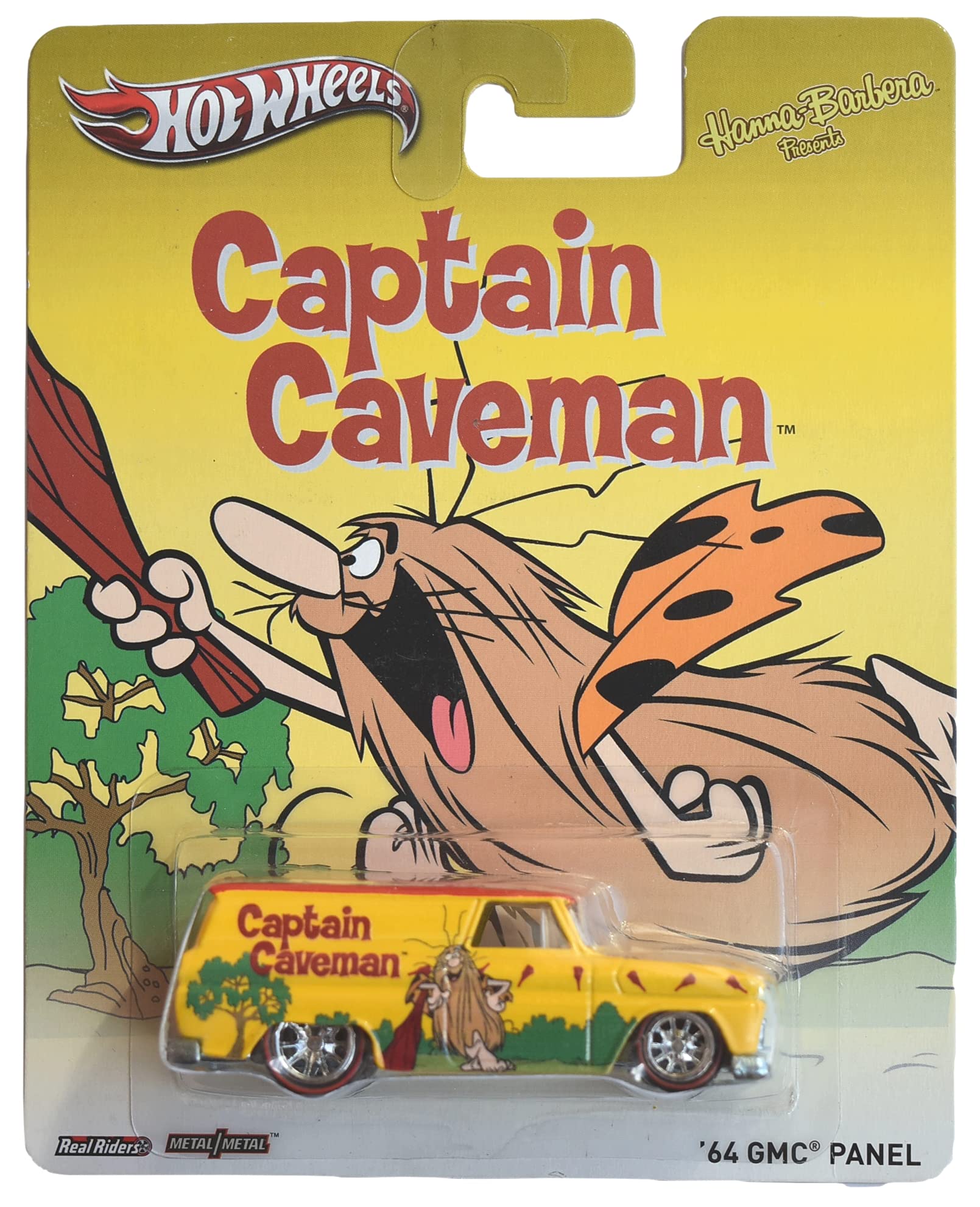 Hot Wheels '64 GMC Panel Diecast Car - Yellow Captain Caveman Edition - Collectible Toy Car for Kids & Adults - Perfect for Display, Play & Gifts