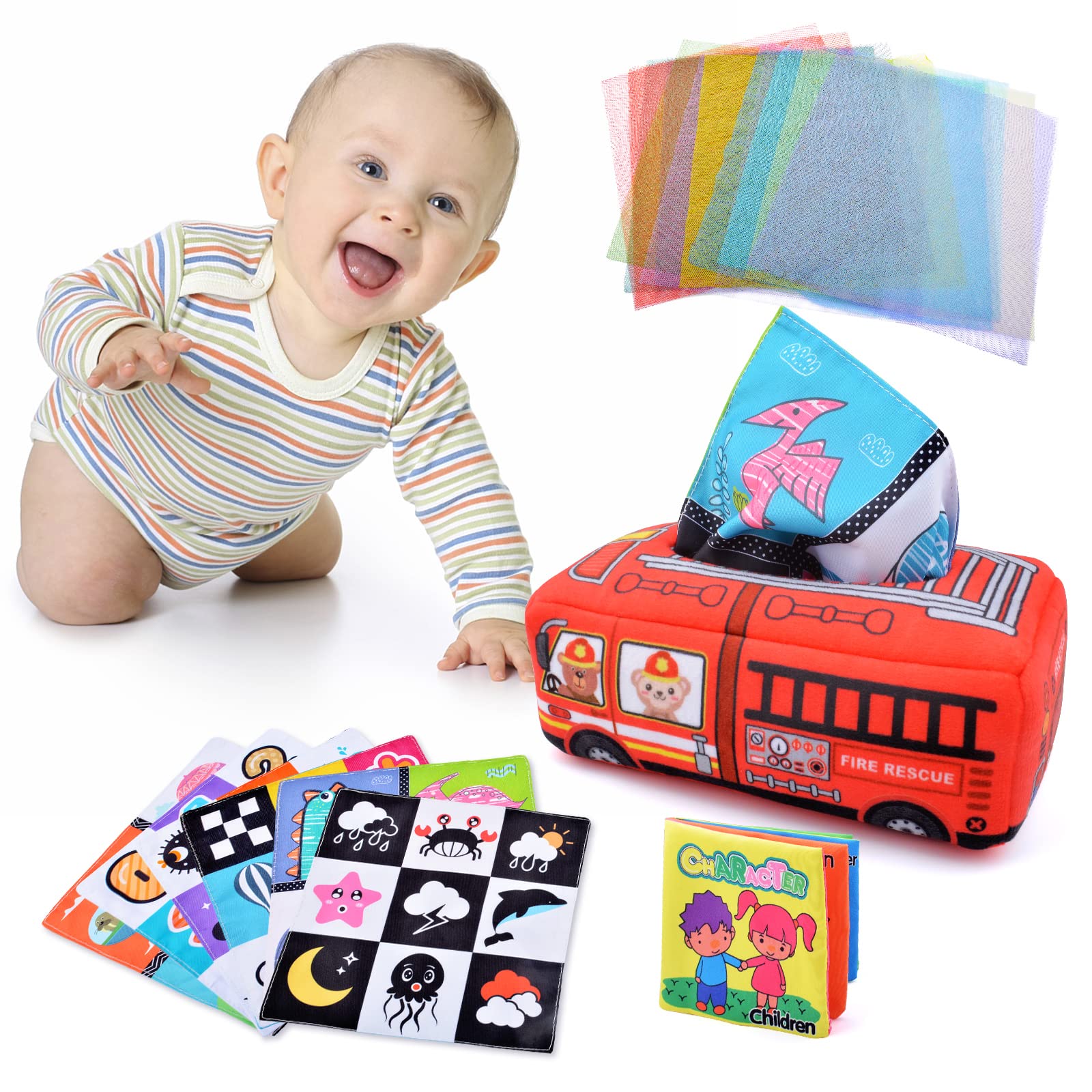 Yrissmiss Montessori Baby Toys 0-12 Months - High Contrast Crinkle Sensory Toys for Newborns & Infants - Developmental Learning Gifts for 0-6 & 6-12 Month Olds - Perfect for Tummy Time, Early Education & Sensory Play