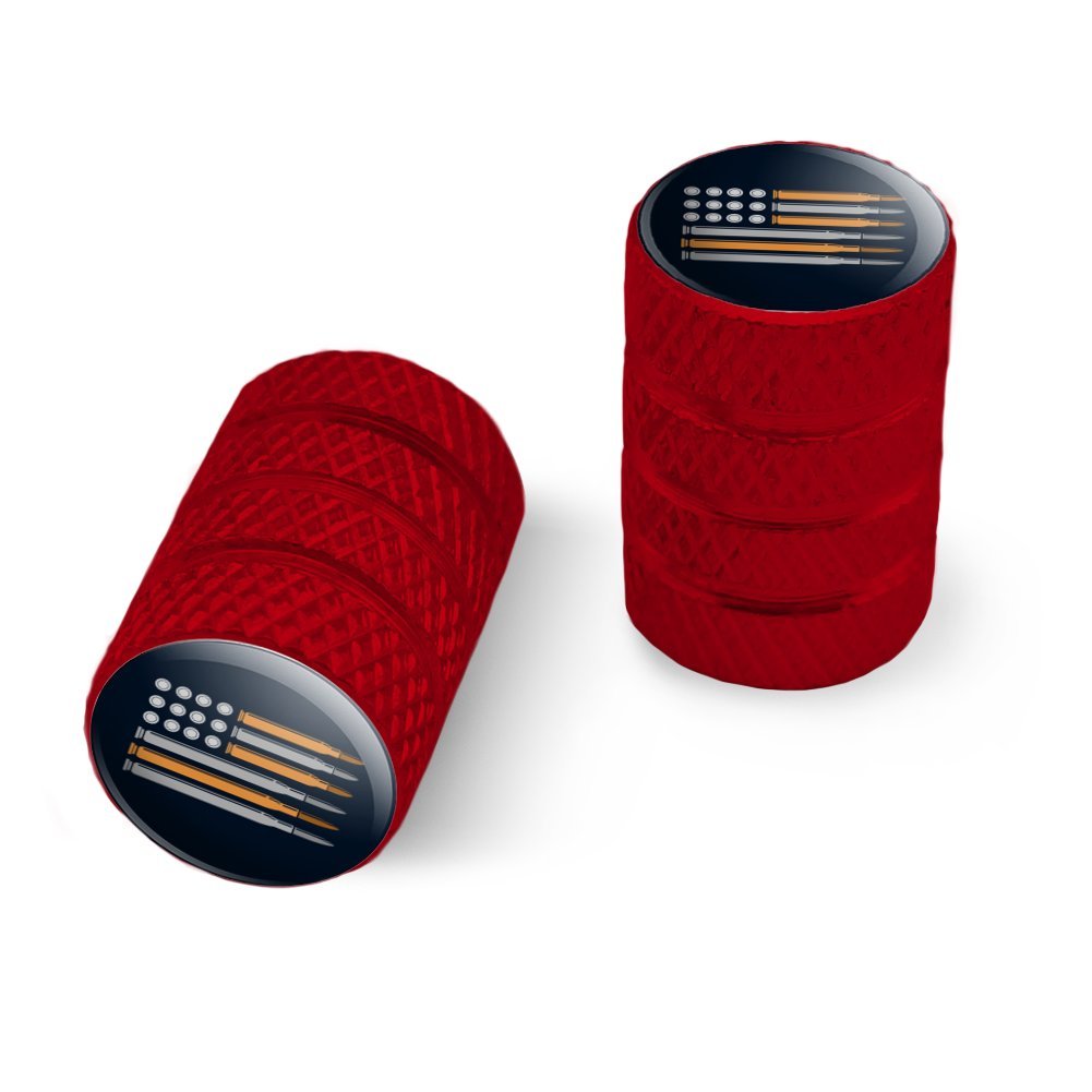 2nd Amendment USA Flag Valve Stem Caps for Motorcycle & Bike Tires - Patriotic Wheel Accessories