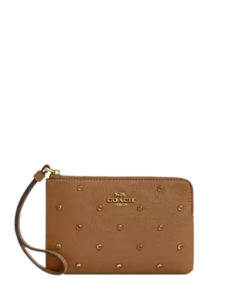 Coach Corner Zip Wristlet with Crystal Accents - Stylish Crossbody Wallet for Women | Perfect for Parties, Date Nights & Everyday Use