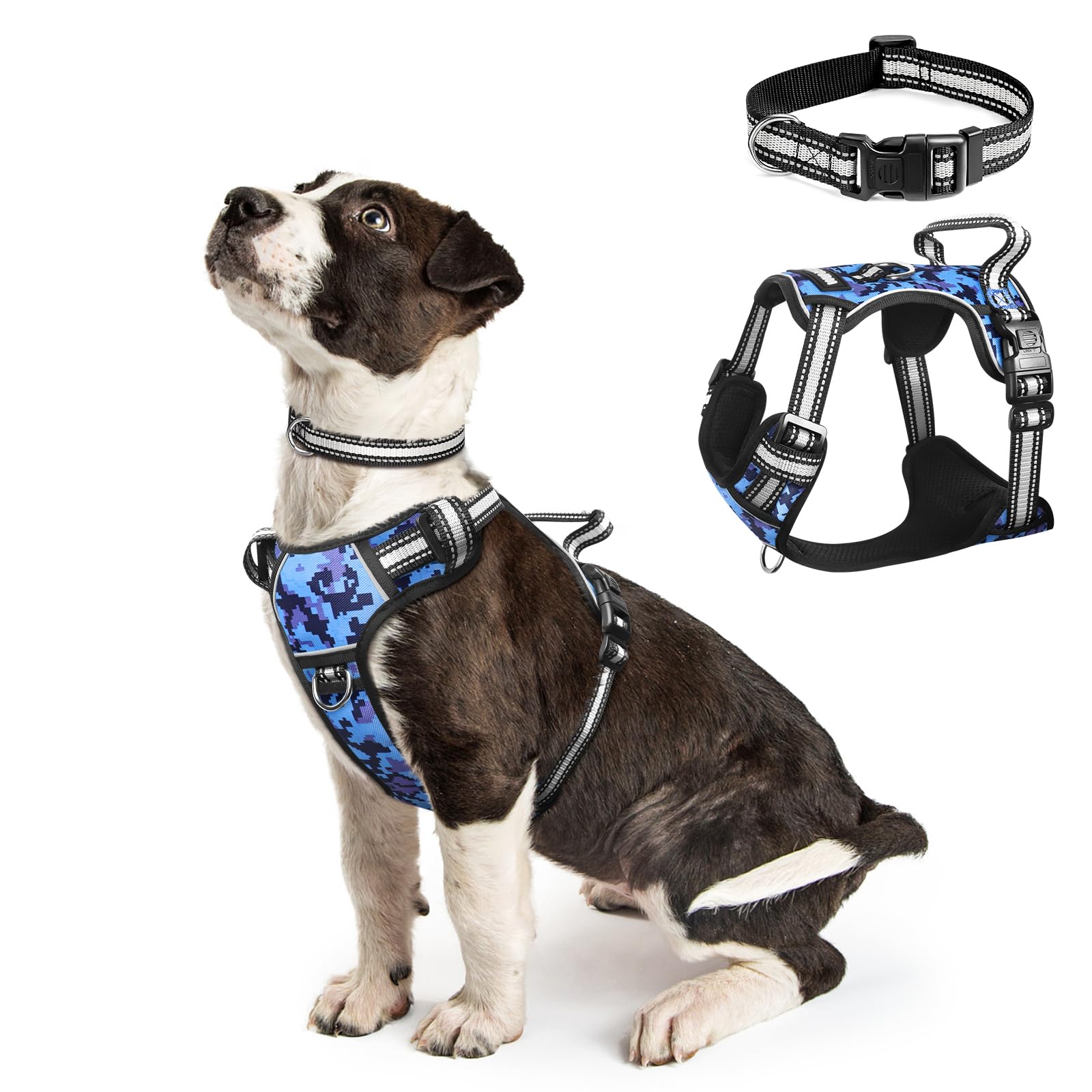 WINSEE No Pull Dog Harness - Adjustable Reflective Pet Vest with Front/Back Leash Clips & Control Handle for Small to XL Dogs | Oxford Outdoor Walking Harness for Training & Daily Walks