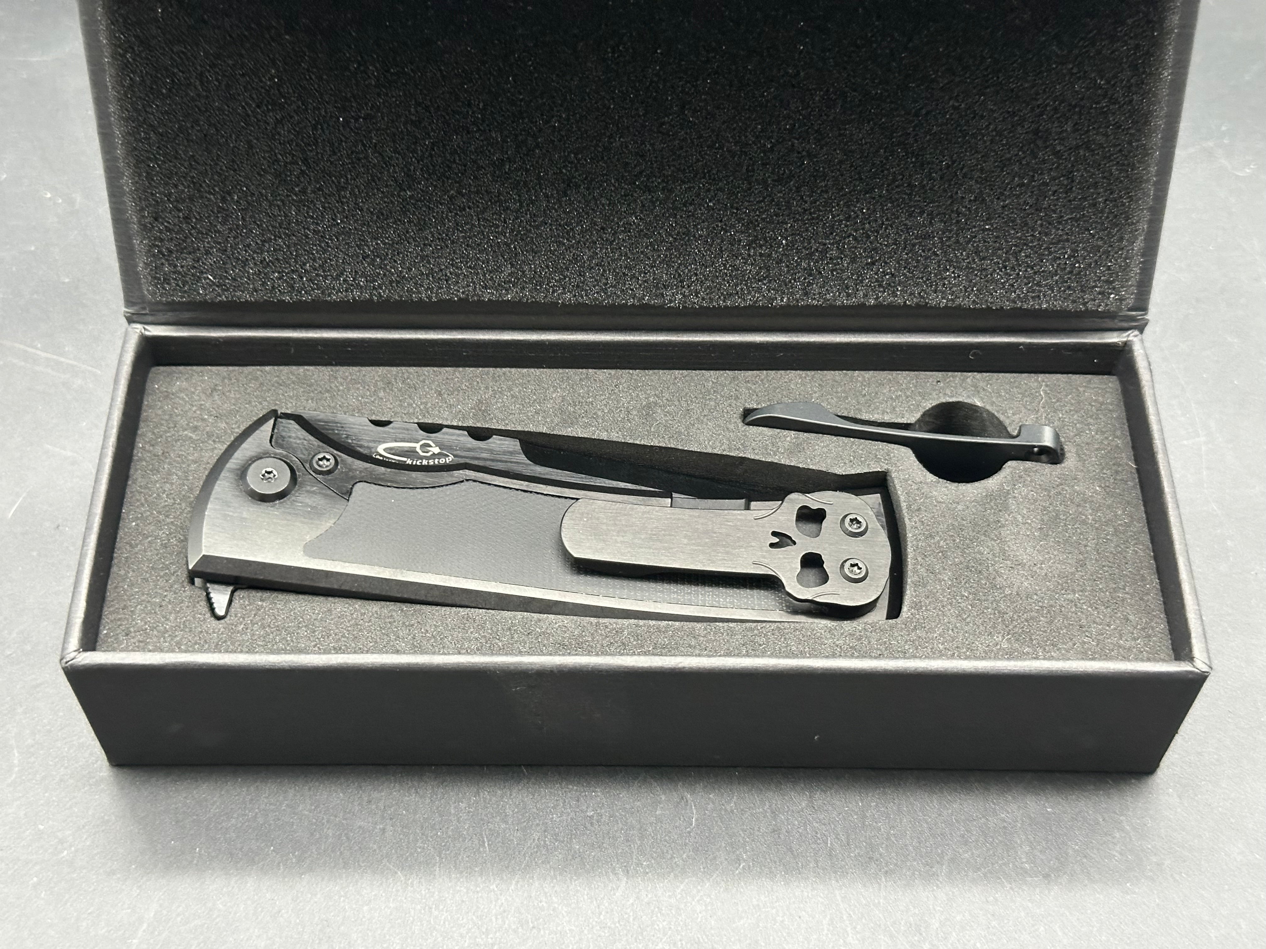 Chaves 229 Kickstop Tanto Folding Knife - Black Micarta Inlay - EDC, Outdoor, Tactical & Survival Gear