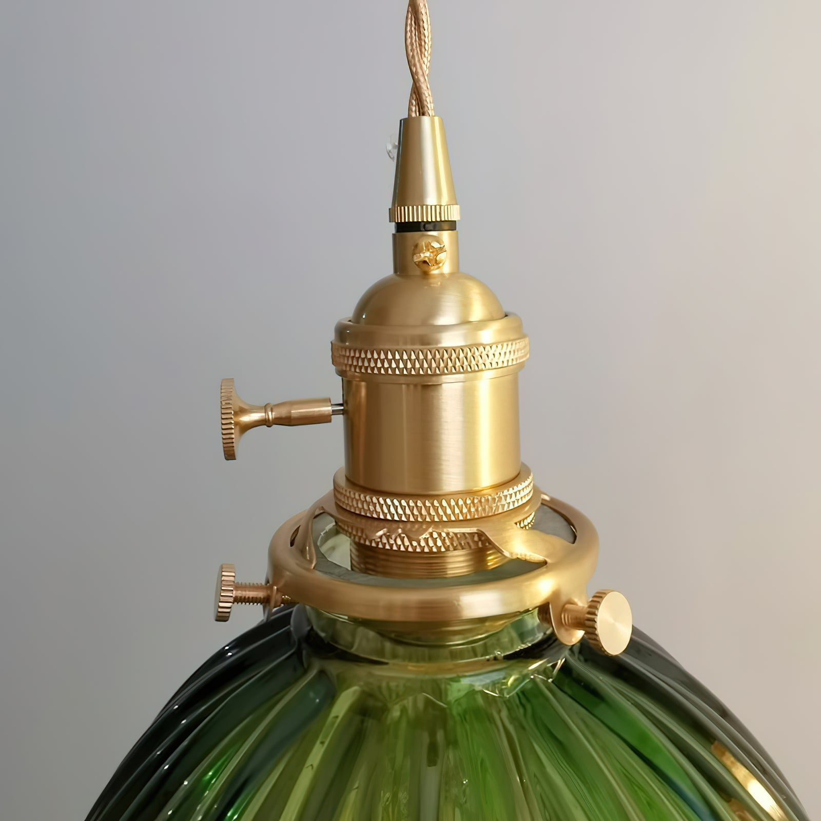 Nordic Style Brass and Glass Pendant Light - Modern Hanging Chandelier for Dining Room, Kitchen Island, Bedroom or Living Room Lighting Decor