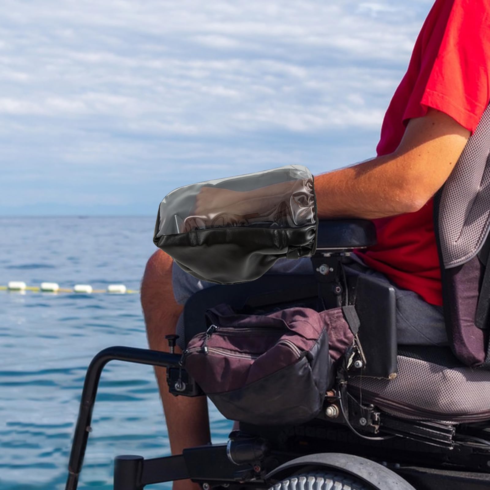 Waterproof Electric Wheelchair Joystick Cover Protector - Black | Durable Arm Control Shield for Power Wheelchairs | Perfect for Outdoor Use, Rain Protection & Daily Wheelchair Maintenance