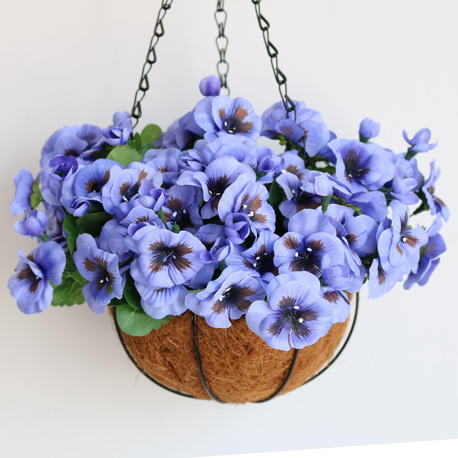 6PCS Artificial Pansy Bushes - Light Purple Faux Plastic Flowers for Indoor Outdoor Home & Garden Decor - Perfect for Table Centerpieces, Wedding Decorations, and Office Greenery