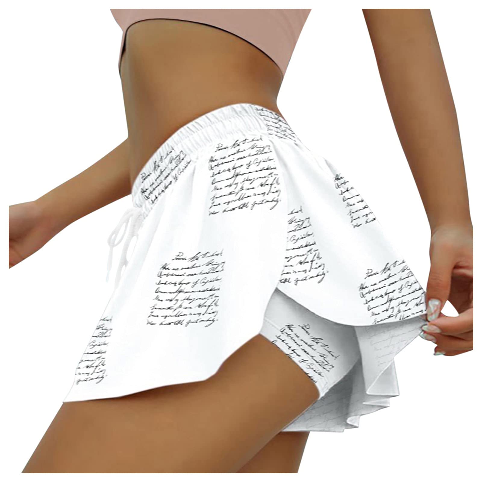Women's Nylon Culottes Shorts - Fashion Drawstring Summer Sports Pants for Casual Wear, Yoga & Outdoor Activities