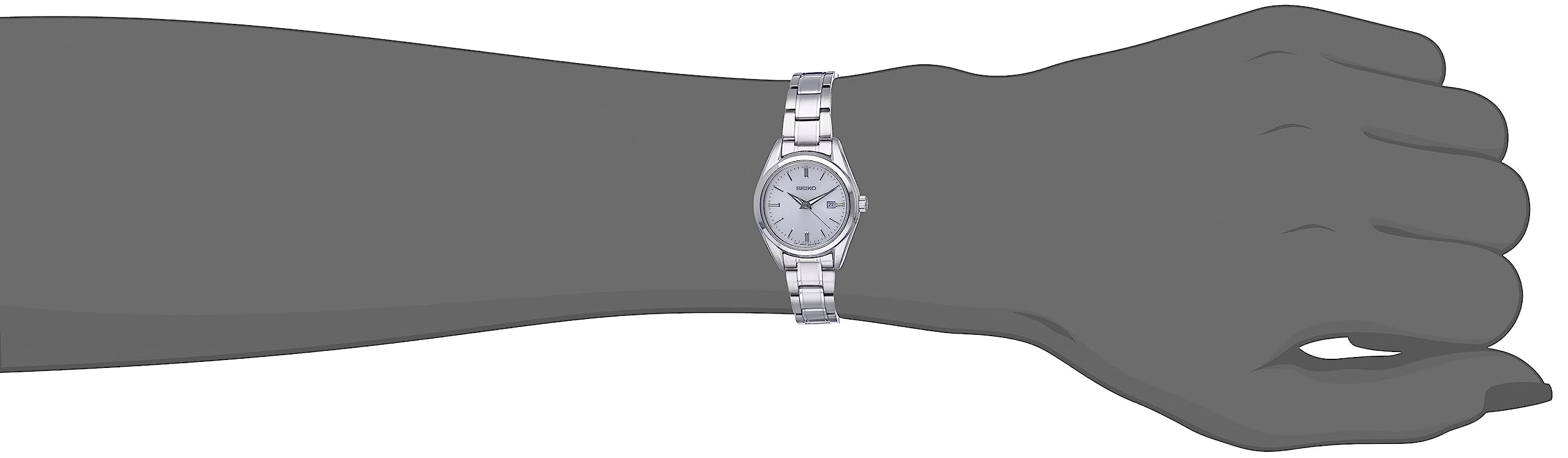 SEIKO Women's Stainless Steel Watch with Date Calendar - 100m Water Resistant, Elegant & Durable for Everyday Wear, Swimming & Outdoor Activities