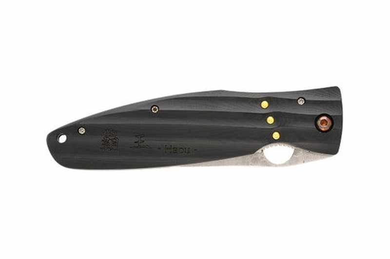 Mcusta Sengoku Oda Nobunaga Folding Hunter Knife - Premium Japanese Damascus Steel Pocket Knife for Outdoor, Camping & Survival Use