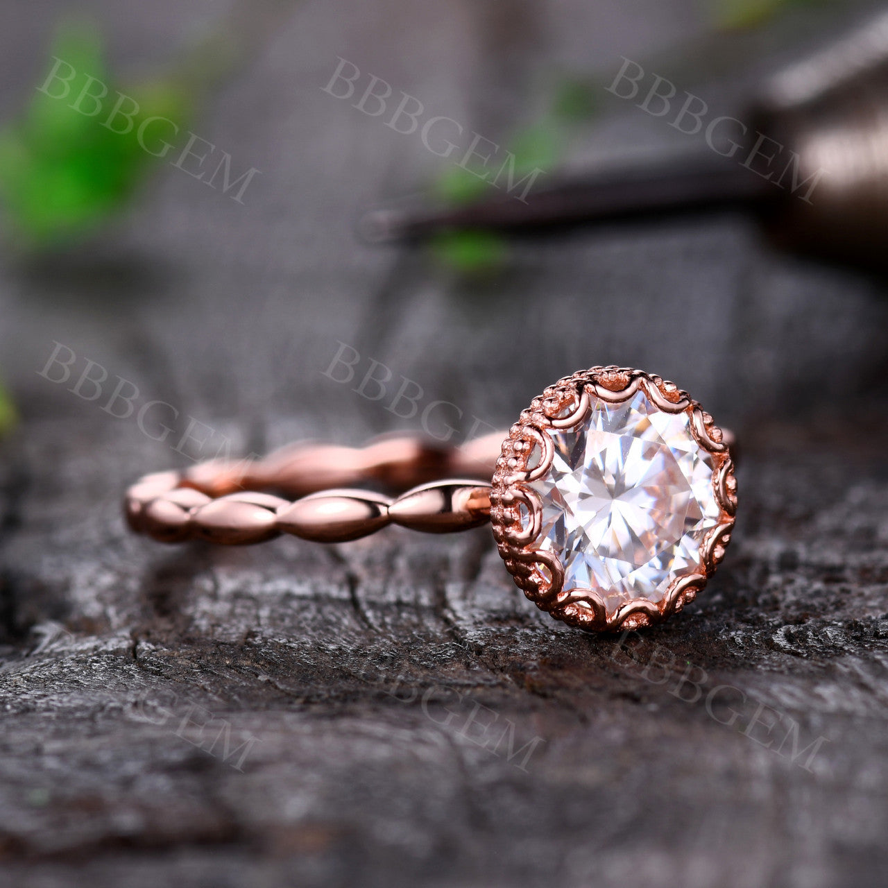 1.2 Carat Art Deco Moissanite Engagement Ring - Round Cut Rose Gold Wedding Band for Women - Perfect for Proposals, Anniversaries & Bridal Jewelry