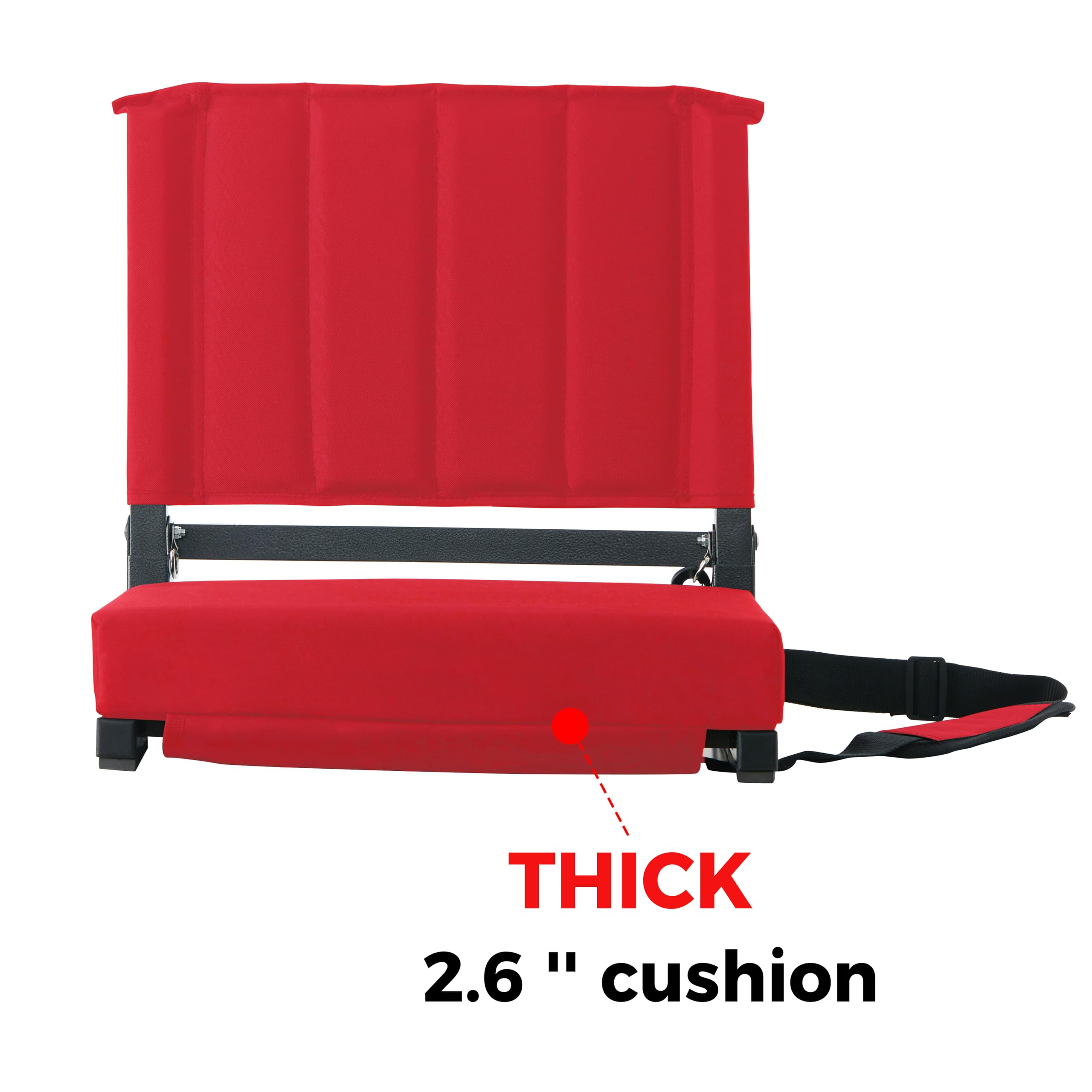 SPORT BEATS Stadium Seats with Back Support & Cushion - Thick Padded Bleacher Chairs with Shoulder Strap - Perfect for Football Games, Concerts & Outdoor Events