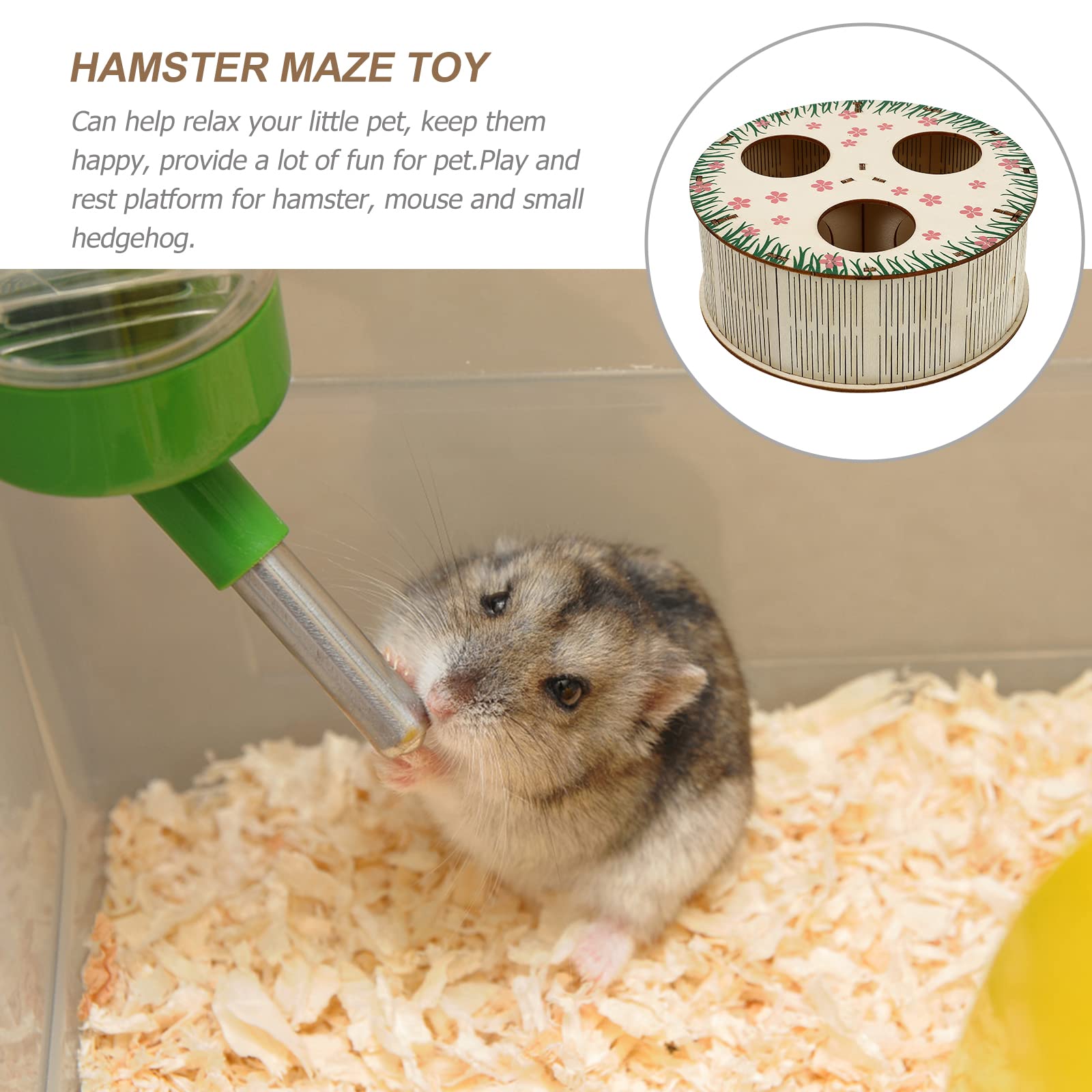 1pc Natural Wooden Hamster Maze Toy - Fun Hamster Tunnel & Labyrinth Activity House for Small Pets - Durable Pet Exercise & Play Toy for Hamsters, Gerbils, Mice - Perfect for Cage Enrichment & Mental Stimulation