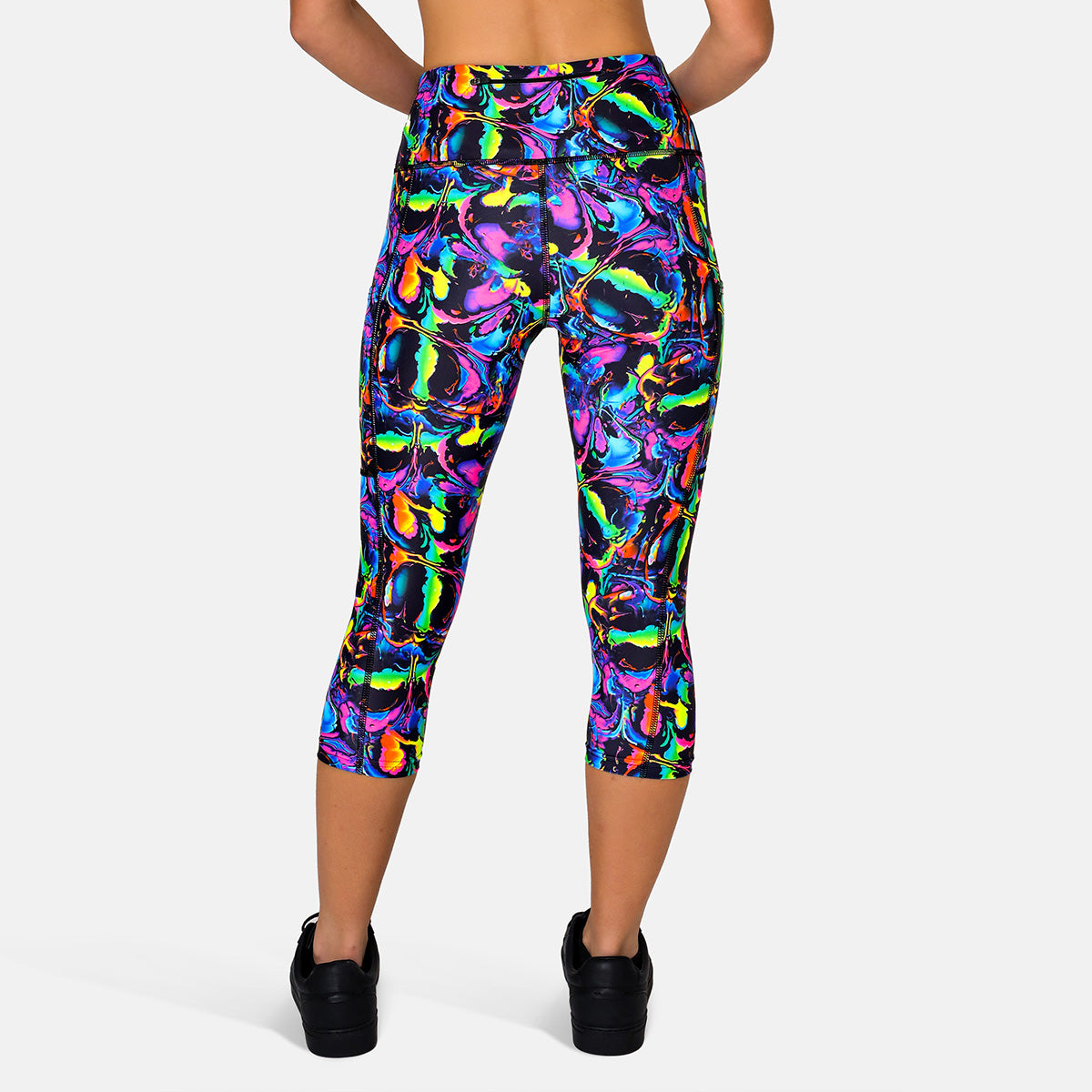 Liquid Glow Capri Pants - High Waisted Yoga Pants for Women, Seamless Workout Leggings with Pockets - Perfect for Yoga, Running, Gym & Lounge Wear