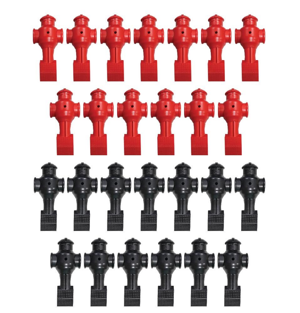 Premium Black & Red Foosball Players Set of 26 - Professional Table Soccer Figures for Game Rooms, Bars & Home Entertainment