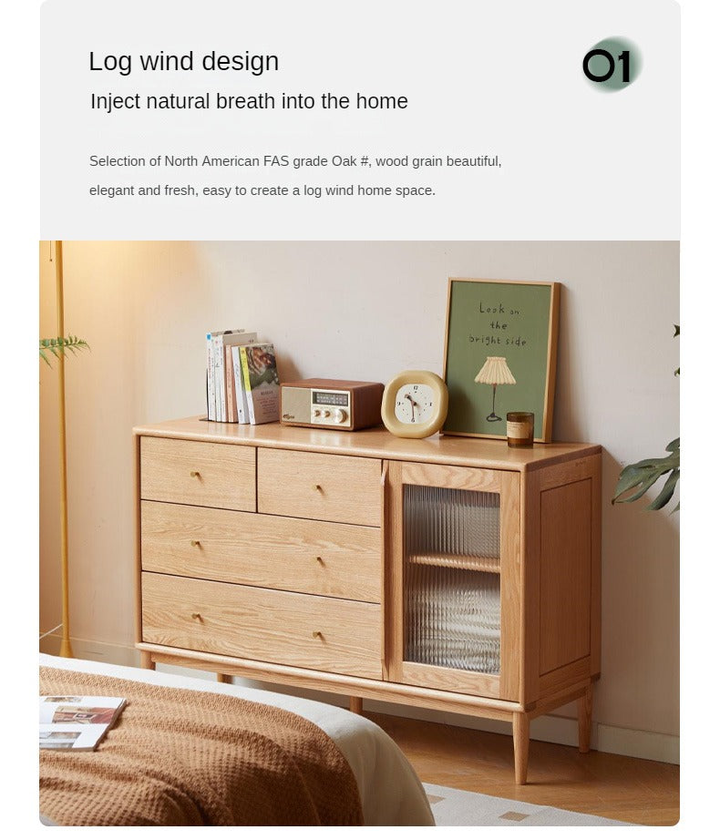 Solid Oak Wood Storage Cabinet with Doors - Organize Your Home, Office, or Closet - Perfect for Bedroom, Living Room & Entryway Storage