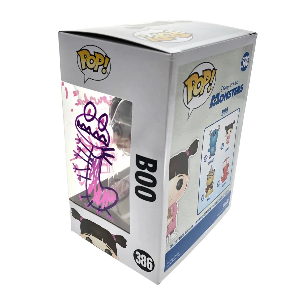 Mary Gibbs Signed Randall Sketch Boo Monsters Inc. Funko Pop Vinyl Figure with JSA COA - Mike Wazowski Purple Variant - Collectible for Disney Pixar Fans & Animation Memorabilia Enthusiasts
