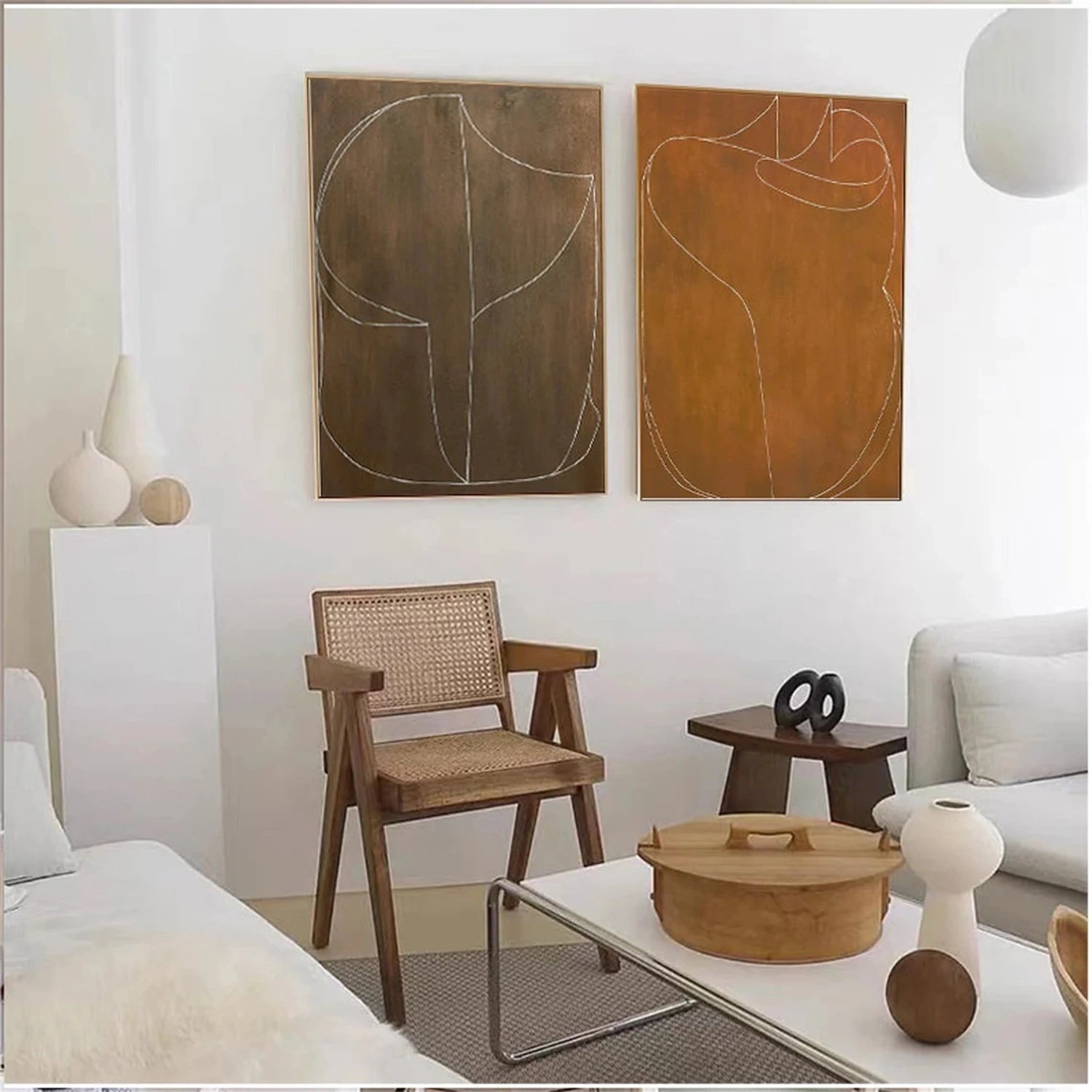 Abstract Painting Set of 2 - Modern Wall Art for Living Room & Bedroom Decor - #AB 274