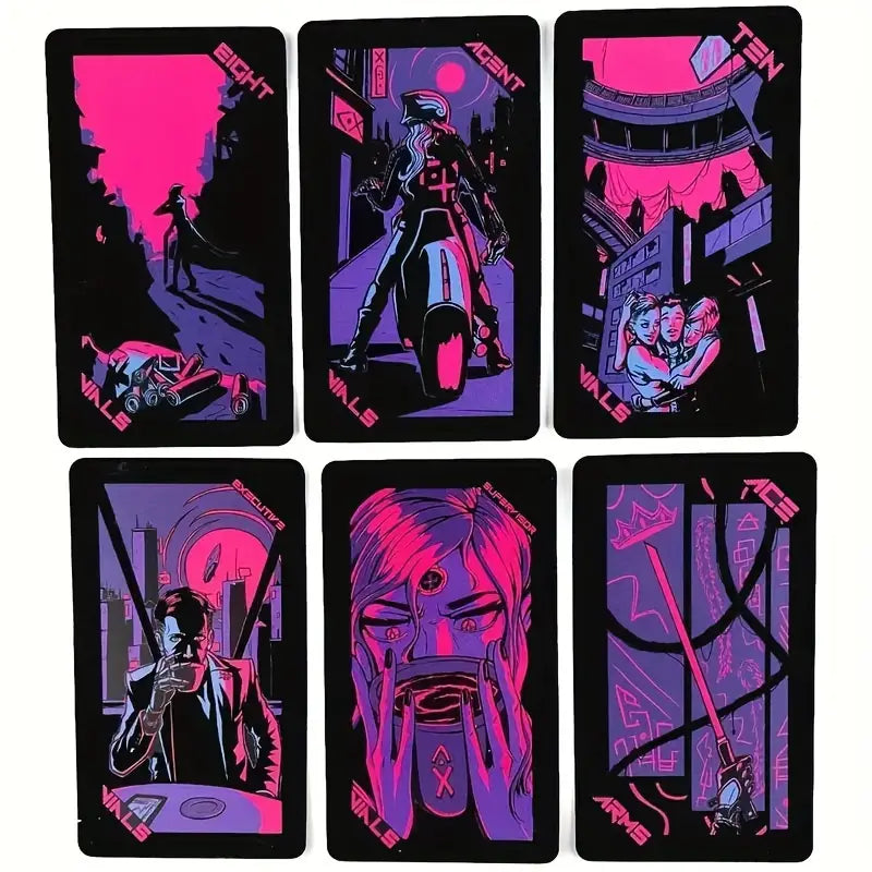 Neon Moon Tarot Deck - 78-Card Mystical Divination Set with Vibrant Colors | Perfect for Beginners & Professional Readers | Use for Spiritual Guidance, Meditation & Party Entertainment