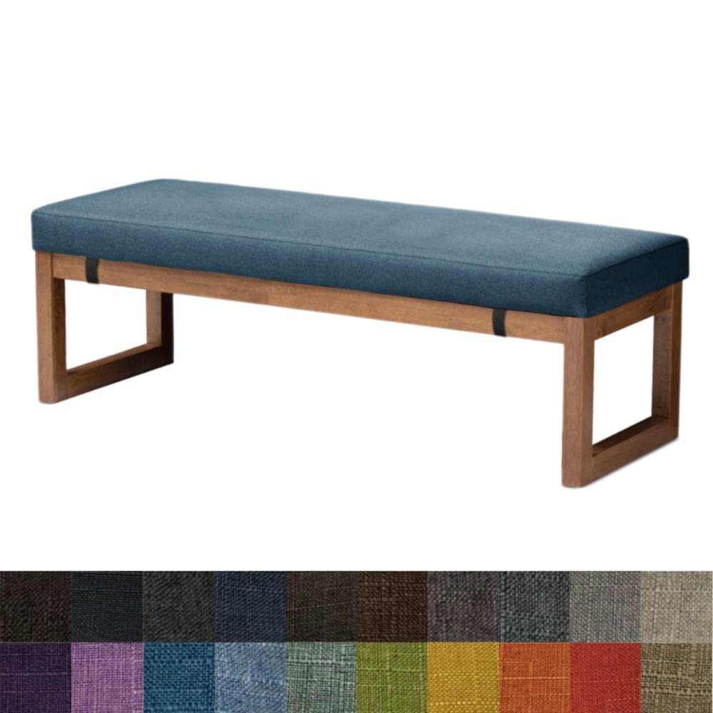 Kimgull 63x15.7x3.15 Inch Rectangle Bench Cushion - Washable Removable Long Chair Pad with Non-Slip Backing, Indoor Outdoor Bench Seat Cover - Navy Blue - Perfect for Garden, Patio, Chaise Lounge, Swing & Furniture Protection