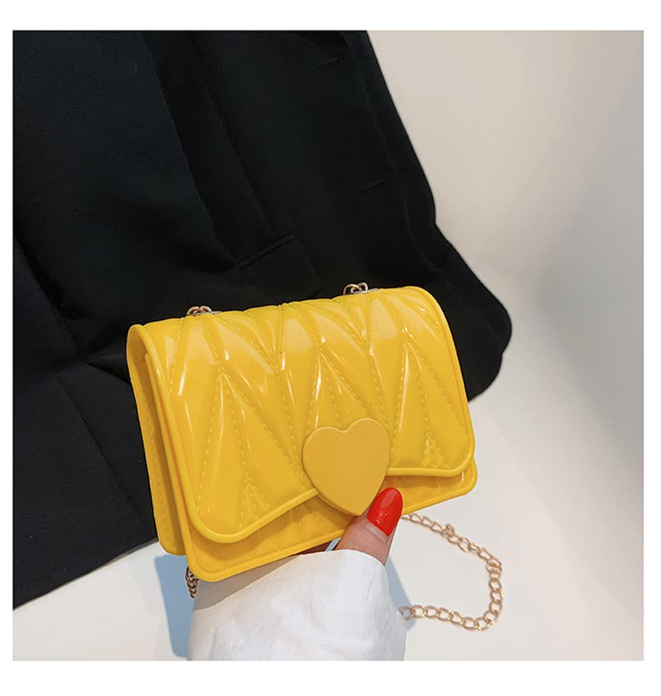 Cute Mini Shoulder Bag for Little Girls - Heart Shaped Crossbody Purse for Toddlers & Kids (Yellow) | Perfect for School, Parties & Daily Use