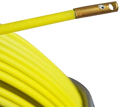 INTBUYING 6mm x 425ft Fiberglass Fish Tape - Electrician's Wire Pulling Tool for Conduit Wiring, Cable Running & Duct Rodding - Perfect for Home Electrical Work and Professional Installations
