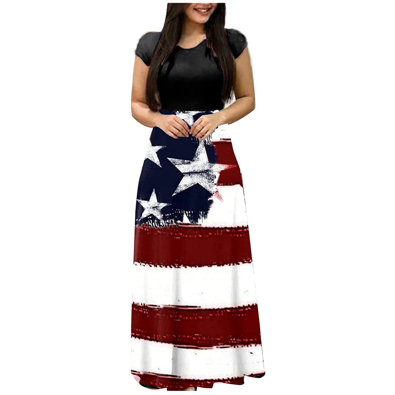 MOBCTG Women's Floral Printed Summer Dresses 2022 - Short Sleeve Formal Graduation Dress Plus Size | Perfect for Beach Vacations, Garden Parties & Office Wear