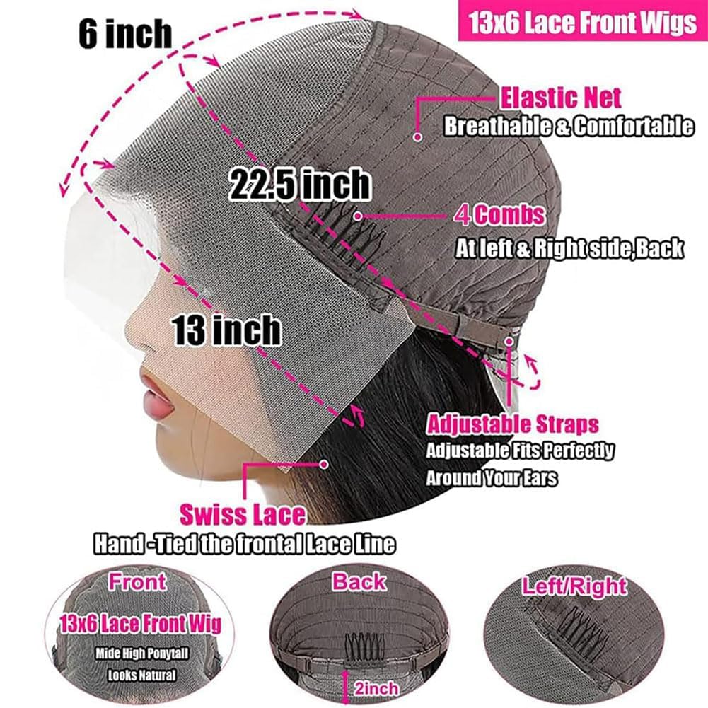 30 Inch Deep Wave Lace Front Wigs Human Hair - 200% Density 13x6 HD Transparent Lace - Pre Plucked Curly Human Hair Wig for Women with Baby Hair | Natural Look for Daily Wear, Parties & Special Occasions