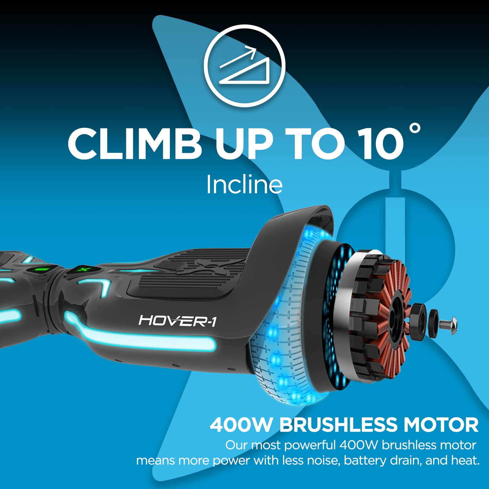 Hover-1 H1-100 Self-Balancing Electric Scooter with Infinity LED Wheel Lights - Perfect for Commuting, Campus Travel & Outdoor Fun