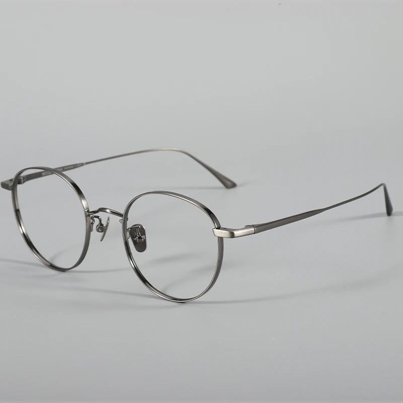 Stylish Black Titanium Full Rim Oval Round Eyeglasses for Women - Perfect for Reading, Work, and Everyday Fashion