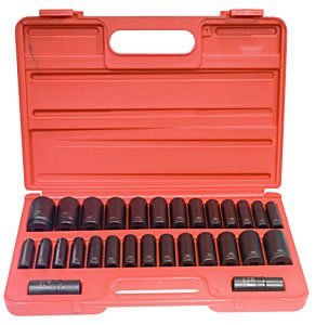 29 Piece SAE & Metric Impact Socket Set - 5153DD - Heavy Duty Chrome Vanadium Steel for Automotive & Industrial Use - Perfect for Mechanics, DIY & Construction Projects