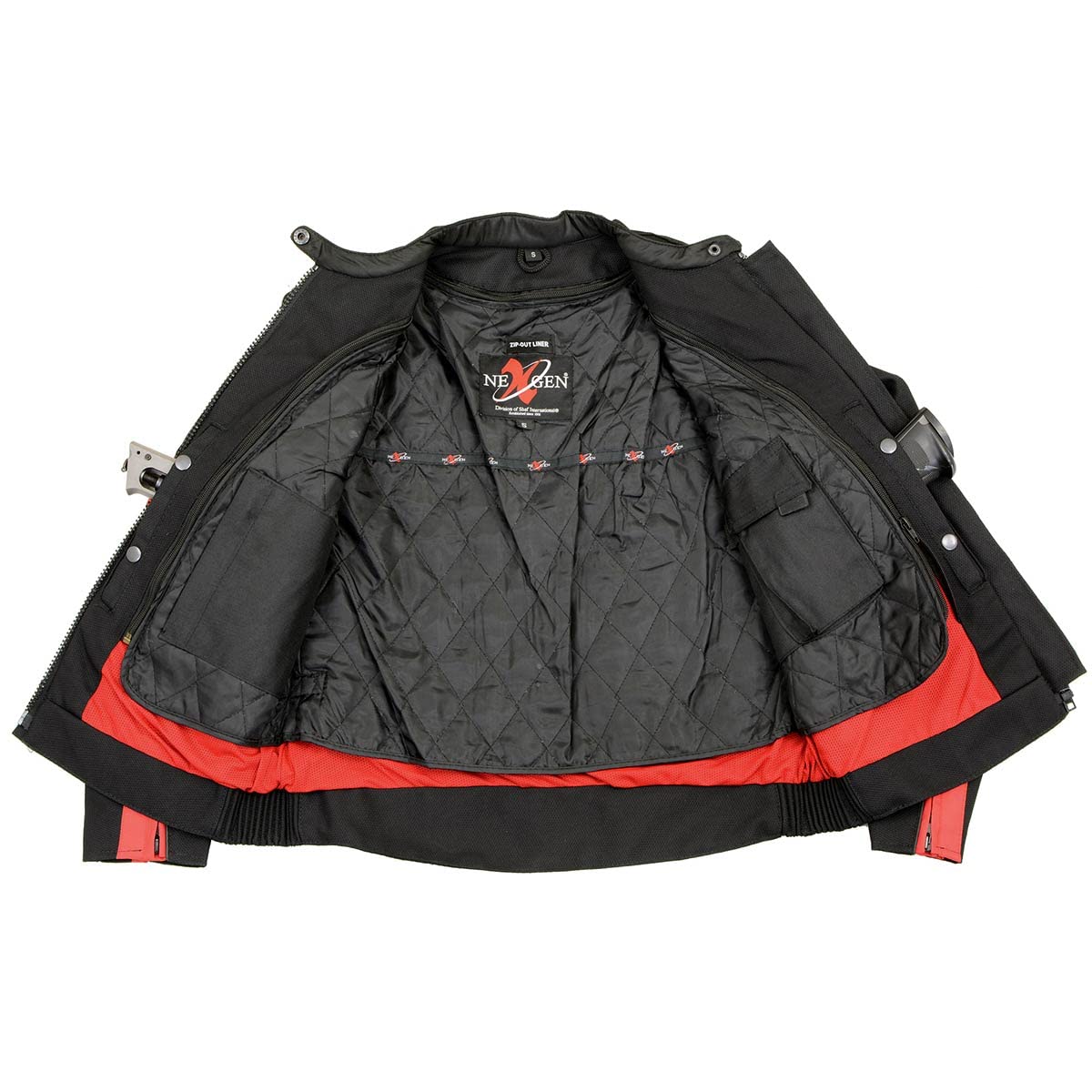 Milwaukee Leather SH1954 Women's Black Textile Motorcycle Jacket with Stud & Wings Detailing - Stylish Biker Jacket for Riding & Casual Wear