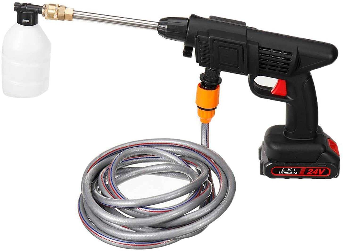 LLLZM Cordless Electric Pressure Washer - Portable Power Washer with 5 Nozzles & 20V Battery - Perfect for Cleaning Cars, Driveways, Patio Furniture & Outdoor Surfaces
