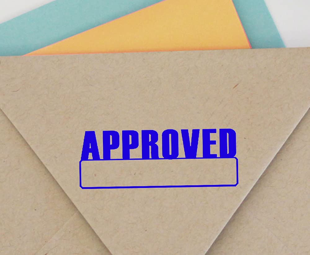 Custom Self-Inking Rubber Stamp with Blue Ink - Approved Office Stamp for Documents, Contracts & Paperwork | Perfect for Business, Legal & Notary Use