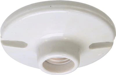 Preferred Industries 612411 Keyless Light Fixture - 6 Leads, 660W, 600V, White Bakelite Base - Ideal for Commercial Lighting, Industrial Applications & Outdoor Fixtures